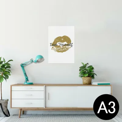 ポスター ウォールステッカー シール式ステッカー 飾り 297×420mm A3 写真 フォト 壁 インテリア おしゃれ 剥がせる wall sticker poster 013248 リップ おしゃれ 唇
