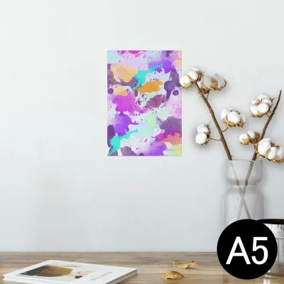 ポスター ウォールステッカー シール式ステッカー 飾り 148×210mm A5 写真 フォト 壁 インテリア おしゃれ 剥がせる wall sticker poster 012611 ピンク 紫 ペイント