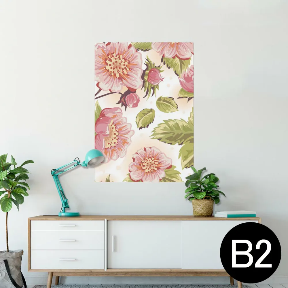 ポスター ウォールステッカー シール式ステッカー 飾り 515×728mm B2 写真 フォト 壁 インテリア おしゃれ 剥がせる wall sticker poster 003513 花 ピンク