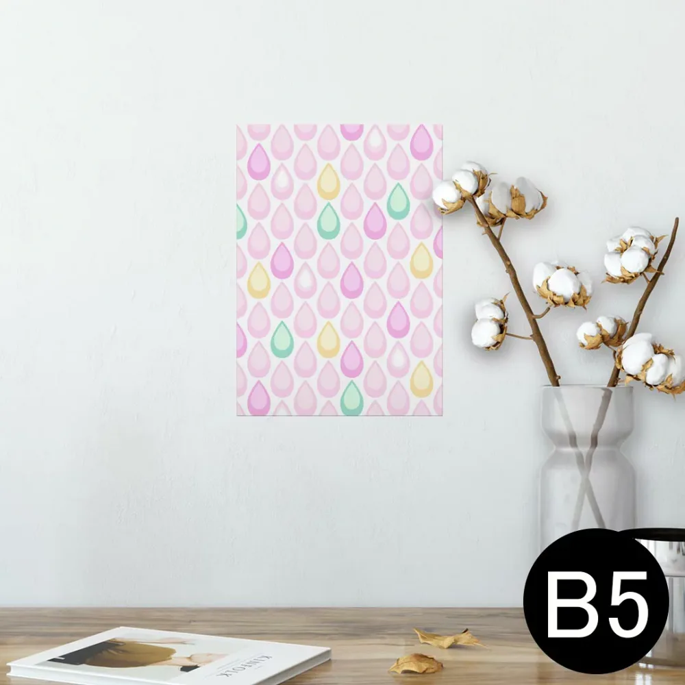 ポスター ウォールステッカー シール式ステッカー 飾り 182×257mm B5 写真 フォト 壁 インテリア おしゃれ 剥がせる wall sticker poster 008393 雫 しずく パステル 模様 カラフル