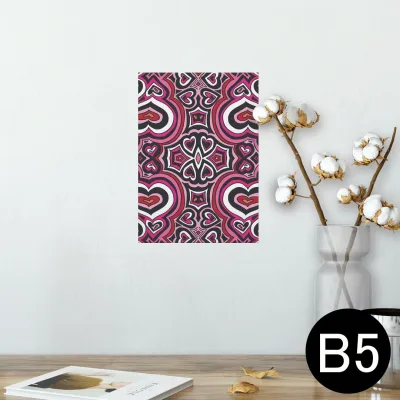 ポスター ウォールステッカー シール式ステッカー 飾り 182×257mm B5 写真 フォト 壁 インテリア おしゃれ 剥がせる wall sticker poster 010613 ハート ピンク 黒