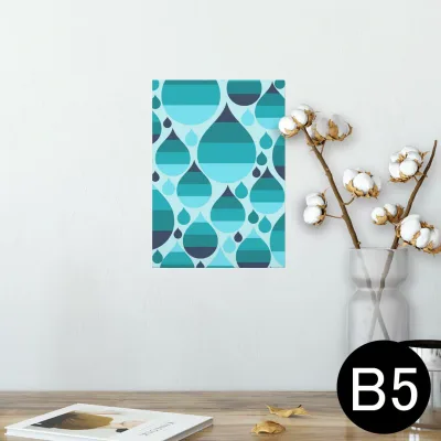 ポスター ウォールステッカー シール式ステッカー 飾り 182×257mm B5 写真 フォト 壁 インテリア おしゃれ 剥がせる wall sticker poster 008015 雫 しずく 水色 模様