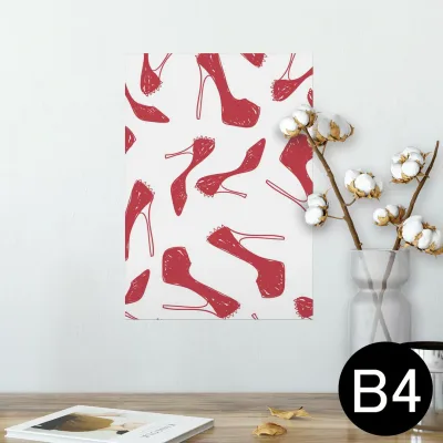 ポスター ウォールステッカー シール式ステッカー 飾り 257×364mm B4 写真 フォト 壁 インテリア おしゃれ 剥がせる wall sticker poster 010882 靴 ハイヒール おしゃれ