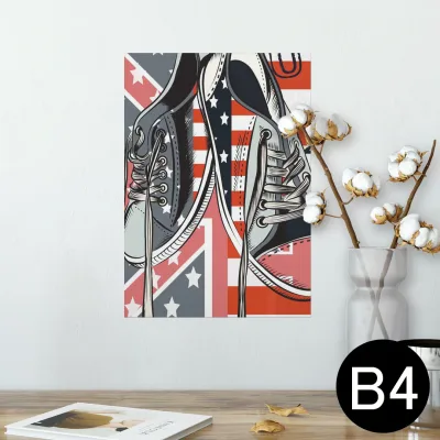 ポスター ウォールステッカー シール式ステッカー 飾り 257×364mm B4 写真 フォト 壁 インテリア おしゃれ 剥がせる wall sticker poster 011417 国旗 靴 ファッション