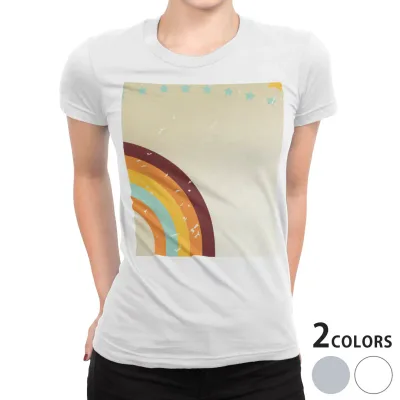 tシャツ レディース 半袖 白地 デザイン M L 白 ホワイト グレー Tシャツ ティーシャツ T shirt 002727 ユニーク 模様 カラフル
