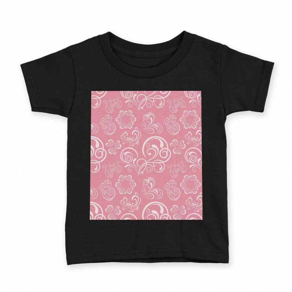 tシャツ キッズ 半袖 黒地 ブラック デザイン 90 100 110 120 130 140 150 160 Tシャツ ティーシャツ T shirt 005597 ピンク 花 レース