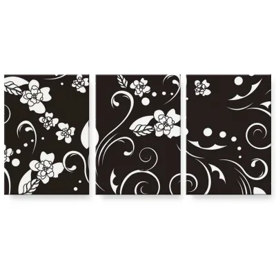 アートパネル 3連 3枚セット 絵 絵画 飾り igsticker 594mmx420mm A2 フォト 壁掛け 木枠 インテリア おしゃれ 000386 ペイズリー ダマスク 花