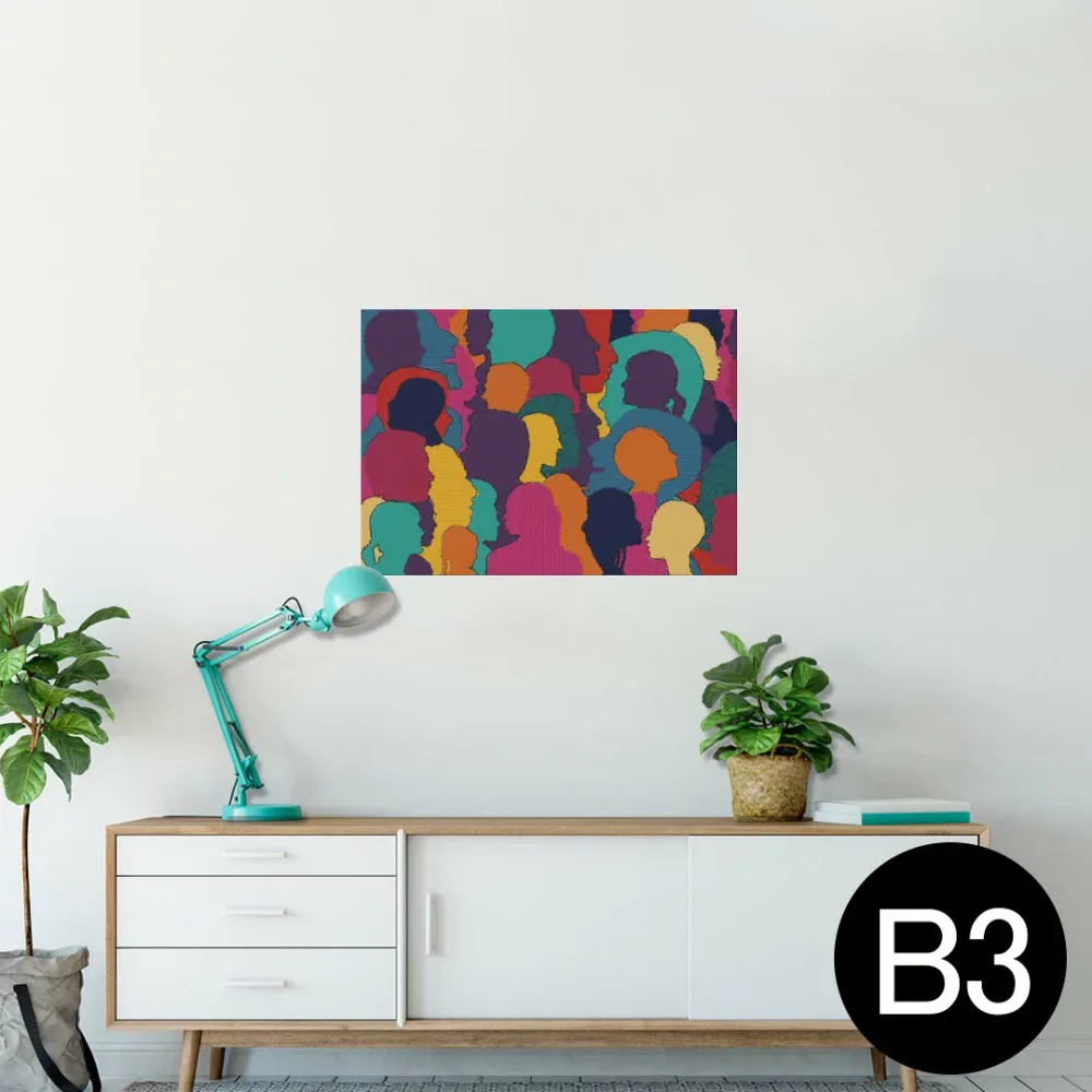 ポスター ウォールステッカー シール式ステッカー 飾り 364×515mm B3 写真 フォト 壁 インテリア おしゃれ 剥がせる wall sticker poster 023214 カラフル イラスト