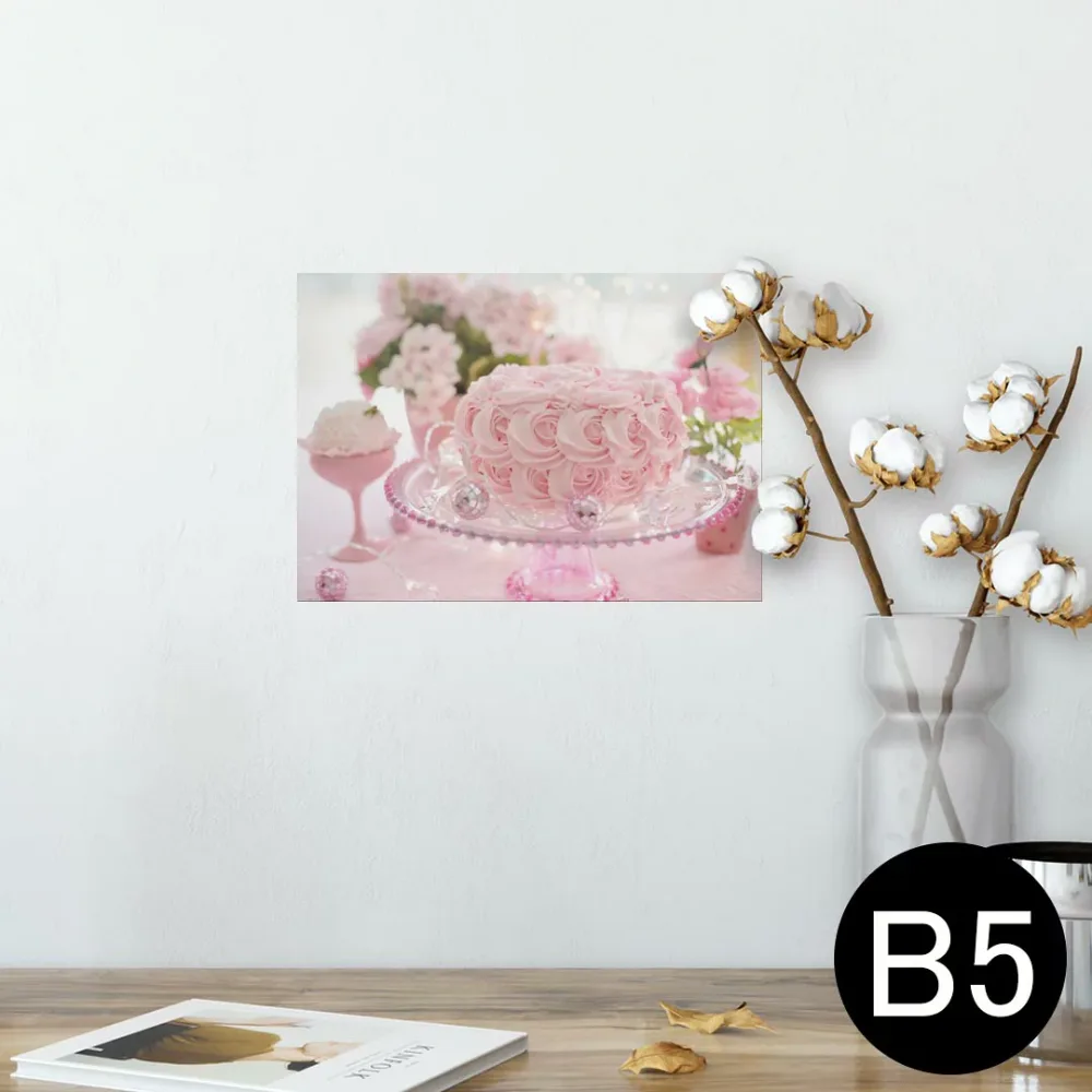 ポスター ウォールステッカー シール式ステッカー 飾り 182×257mm B5 写真 フォト 壁 インテリア おしゃれ 剥がせる wall sticker poster 025965 ケーキ デコレーション おしゃれ