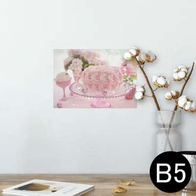 ポスター ウォールステッカー シール式ステッカー 飾り 182×257mm B5 写真 フォト 壁 インテリア おしゃれ 剥がせる wall sticker poster 025965 ケーキ デコレーション おしゃれ