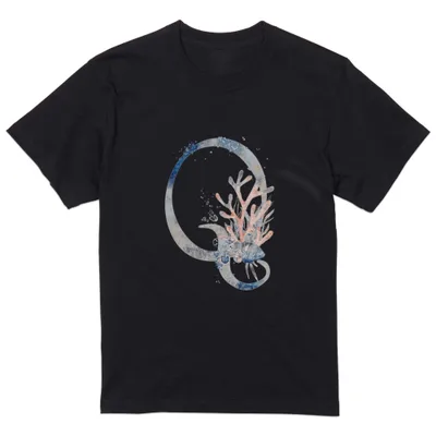 tシャツ メンズ 半袖 ブラック デザイン XS S M L XL 2XL Tシャツ ティーシャツ T shirt 黒 019669 文字 q アルファベット