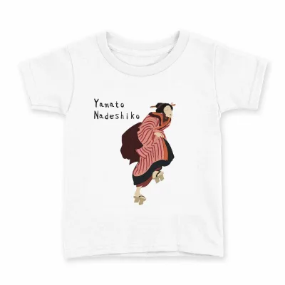 tシャツ キッズ 半袖 白地 デザイン 110 サイズ Tシャツ ティーシャツ T shirt 032042 女性 日本 浮世絵