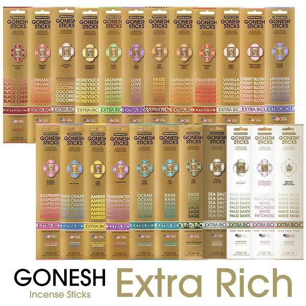 ガーネッシュ GONESH インセンス スティック お香 Extra Rich エクストラ リッチ バンブー インセンス 1パック 20本入【正規品】【一部在庫あり】【お取り寄せ】