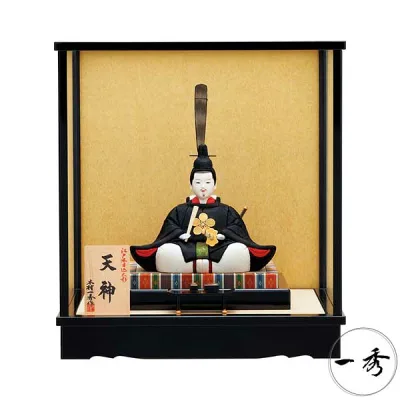 浮世人形 一秀 天神 木目込人形飾り 日本人形ケース飾り お祝い O-28