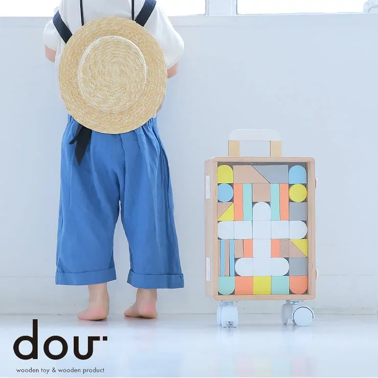 キャリーケース付き 積み木セット「dou?」CARRY ME 木のおもちゃ 知育玩具 ハーフバースデー 0才 1歳 2歳 3歳 4歳 5歳 6歳 7歳 1才 2才 3才 4才 5才 6才 7才 オモチャ ベビートイ 子供 こども 赤ちゃん 誕生日 プレゼント 贈り物 ベビーグッズ ベビーギフト 百日