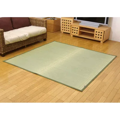 【代引不可】い草 花ござ ござ ラグ カーペット マット 江戸間2畳 約174×174cm 九州産い草使用 調湿 消臭 空気浄化 抗菌防臭 青森ヒバ加工 夏用 春夏用 シンプル インテリア 扇 純国産 日本製 IKEHIKO 4123302