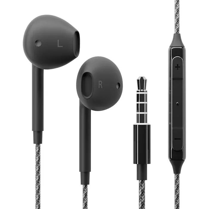 イヤホン 有線 マイク付 リモコン 通話 音量調整 再生 停止 3.5mmイヤホンプラグ ステレオイヤホン タフケーブル インナーイヤータイプ ブラック PGA PG-SETC1BK1