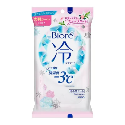 【送料お得・まとめ買い×24個セット】花王 ビオレ冷シート リフレッシュフローラルの香り 20枚入