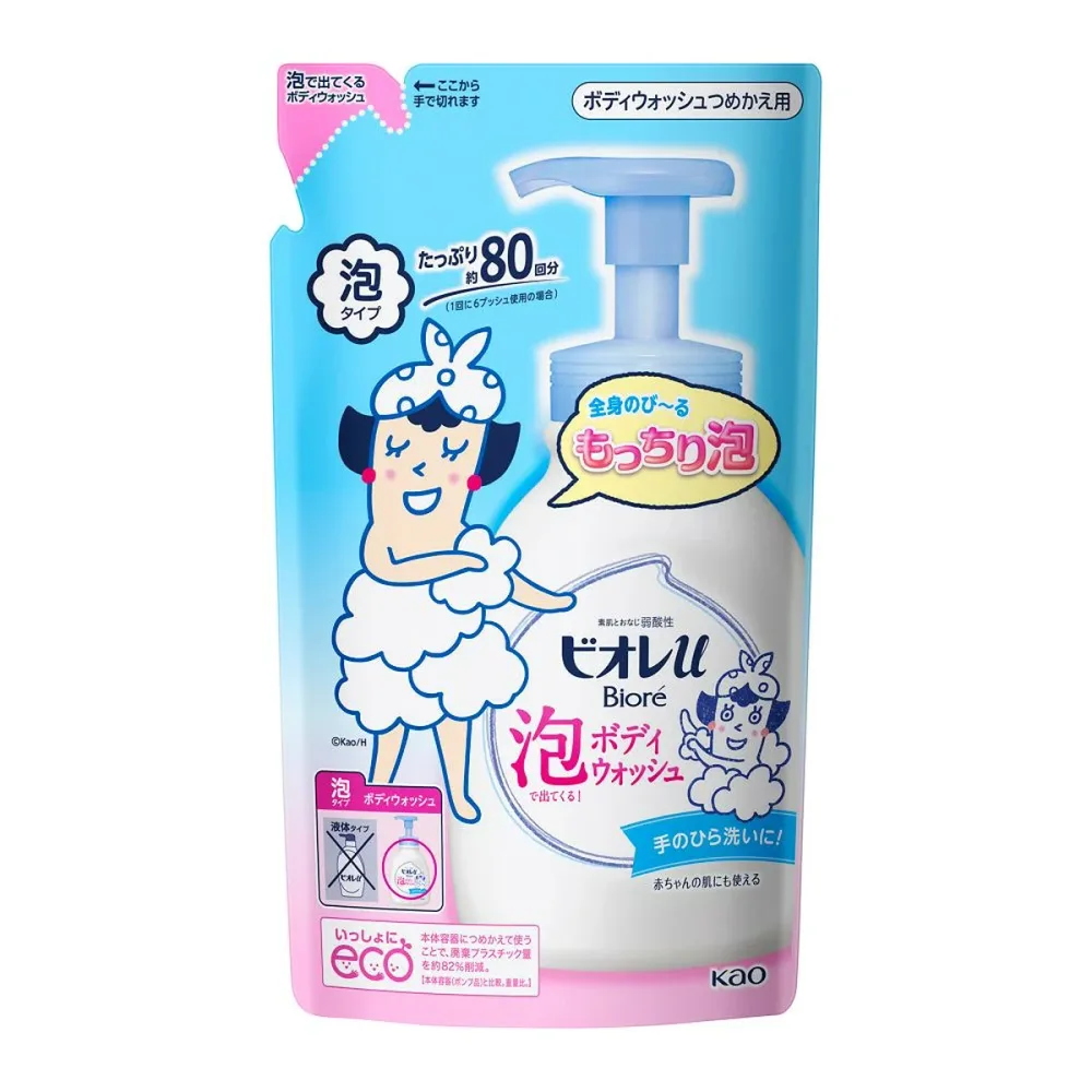 【送料お得・まとめ買い×9個セット】花王 ビオレu 泡で出てくるボディウォッシュ つめかえ用 480ml
