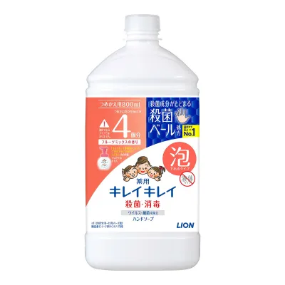 【送料お得・まとめ買い×12個セット】ライオン キレイキレイ 薬用 泡ハンドソープ つめかえ用 特大サイズ フルーツミックス 800ml