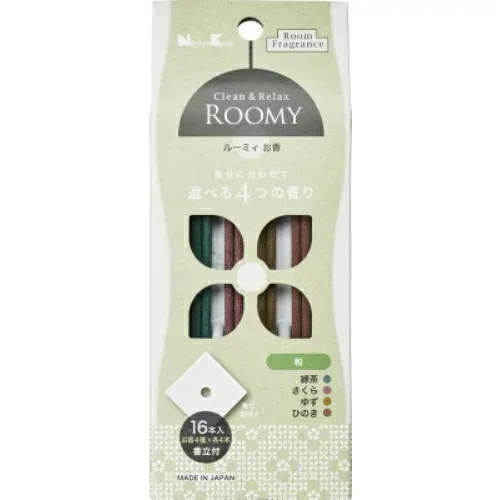 【あわせ買い2999円以上で送料お得】日本香堂 ROOMY C&R 和 16本入 ( お香4種×各4本 ) 香立付