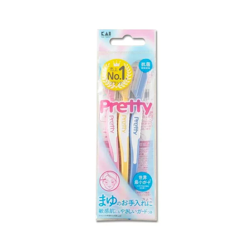 【お一人様1個限り】貝印 まゆそり用カミソリ プリティー マユソリL 3本入 【4901331012860】