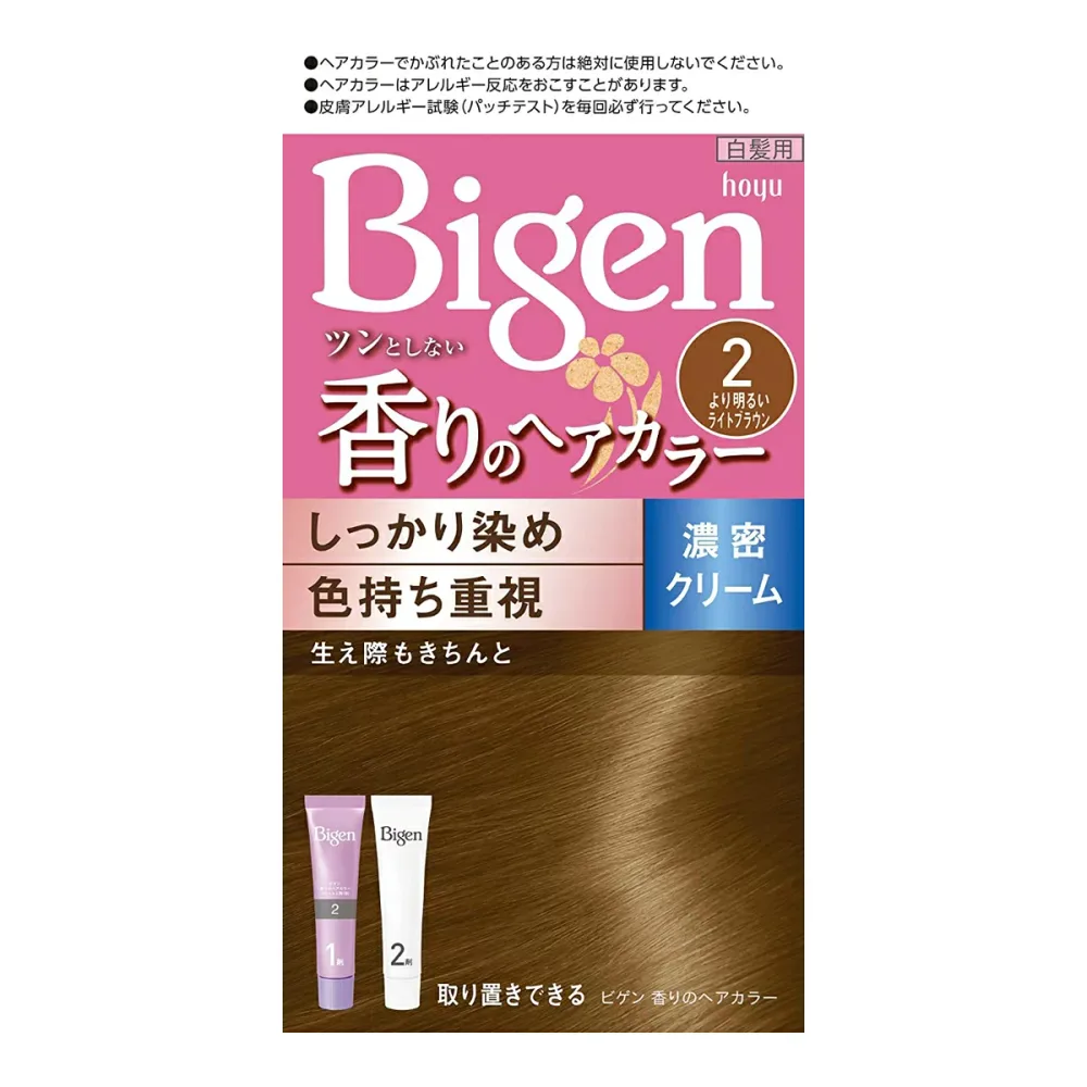 【お一人様1個限り】 ホーユー ビゲン 香りのヘアカラー クリーム 2 より明るいライトブラウン (4987205051364)