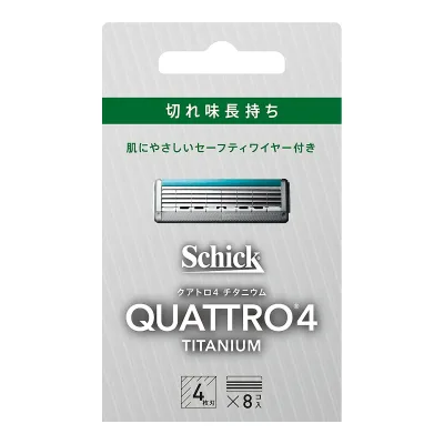【あわせ買い2999円以上で送料お得】シック Schick クアトロ4 チタニウム 替刃(8コ入)