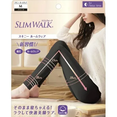 【送料お得・まとめ買い×3個セット】スリムウォーク スキニー ルームウェアー M ブラック