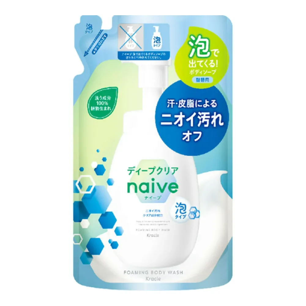 【送料お得・まとめ買い×9個セット】クラシエ ナイーブ 泡で出てくるボディソープ ディープクリア 詰替用 480ml 泡タイプ