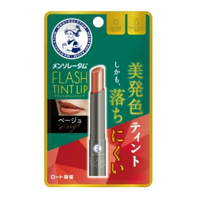 【送料お得・まとめ買い×200個セット】ロート製薬 メンソレータム フラッシュティント リップ ベージュ 2g 色つきリップクリーム