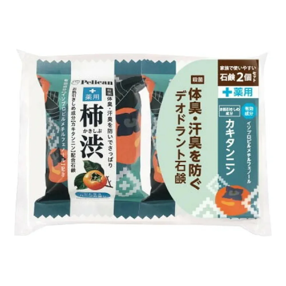 【送料お得・まとめ買い×11個セット】ペリカン石鹸 ペリカンファミリー石鹸 薬用 柿渋 80g×2個セット