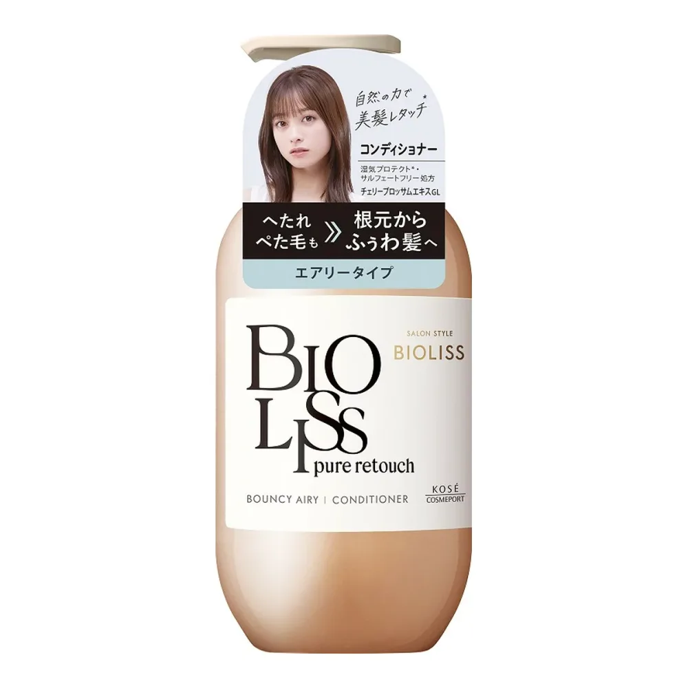 【送料お得・まとめ買い×12個セット】コーセーコスメポート SALON STYLE BIOLISS ビオリス ピュアレタッチ ぺたふぅわ ヘアコンディショナー 480ml 本体 エアリータイプ
