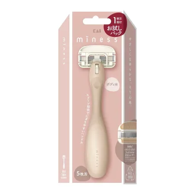 【送料お得・まとめ買い×6個セット】貝印 GA0154 miness マイネス ボディ用 カミソリ お試しパック 替刃1個付き