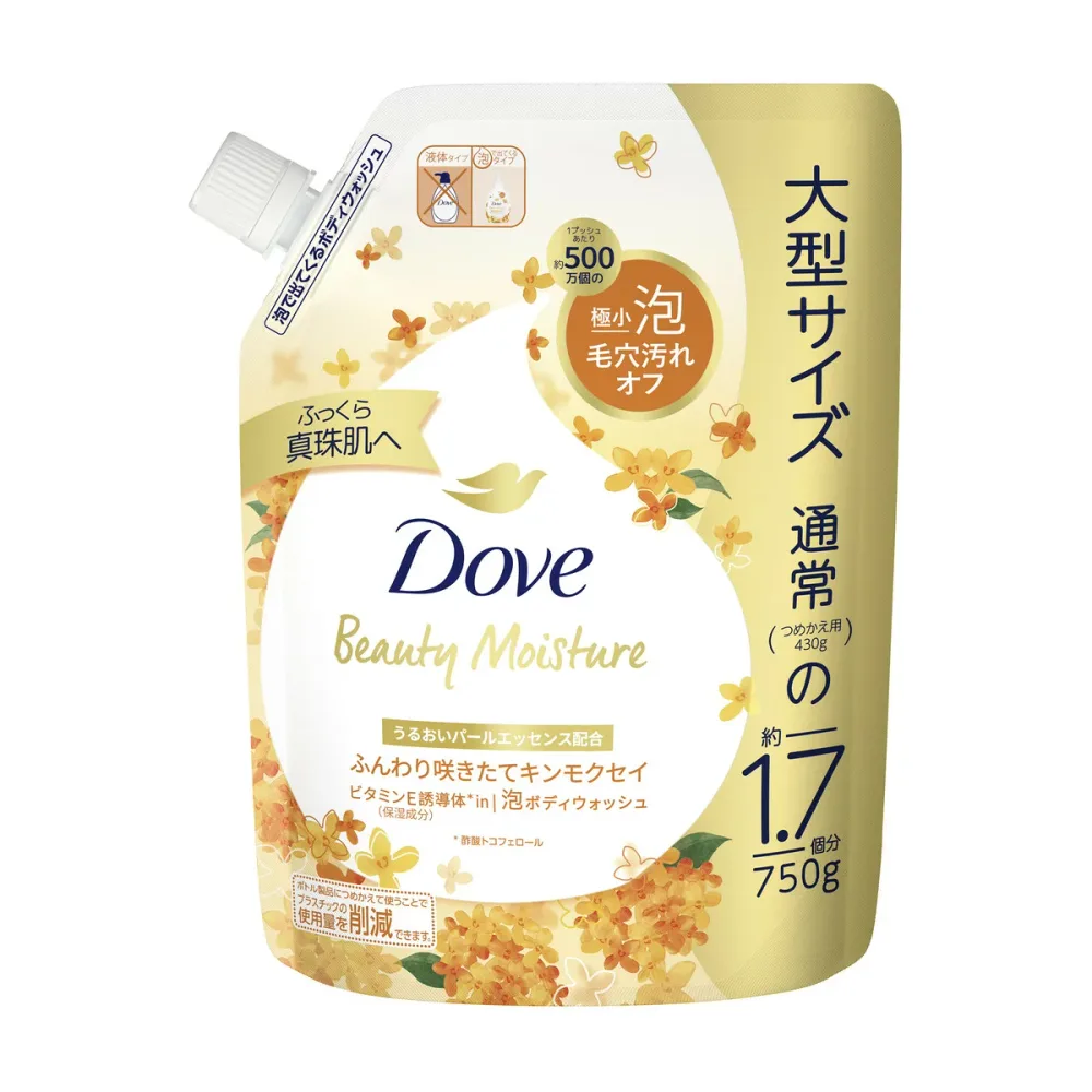 【送料お得・まとめ買い×6個セット】ユニリーバ ダヴ ビューティーモイスチャー 泡ボディウォッシュ キンモクセイ つめかえ用 大型サイズ 750g