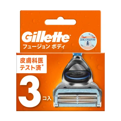 【送料お得・まとめ買い×40個セット】P&G ジレット フュージョンボディ 替刃 3B T字カミソリ替刃 3コ入
