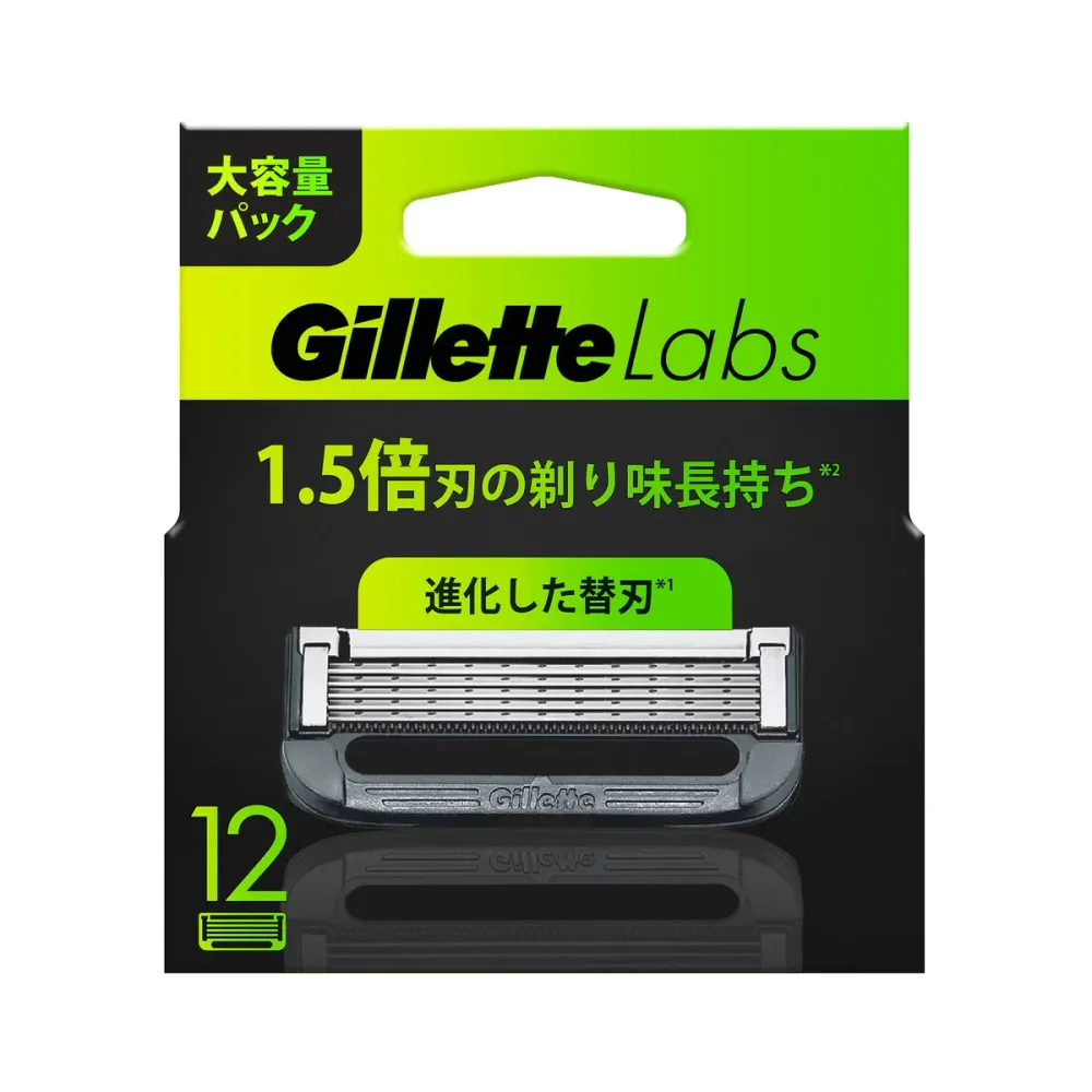 【送料お得・まとめ買い×11個セット】P&G ジレットラボ 角質除去バー搭載 替刃12B カミソリ 髭剃り 12個入
