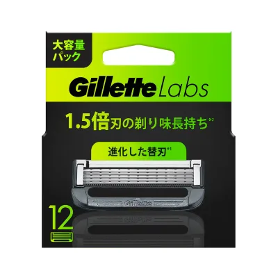 【送料お得・まとめ買い×40個セット】P&G ジレットラボ 角質除去バー搭載 替刃12B カミソリ 髭剃り 12個入