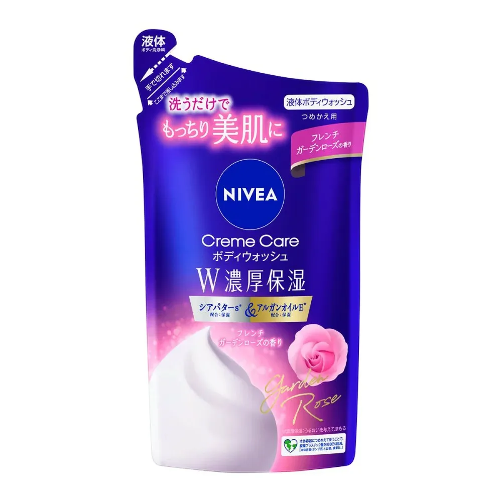 【送料お得・まとめ買い×11個セット】花王 ニベア クリームケア 液体 ボディウォッシュ W濃厚保湿 フレンチ ガーデンローズの香り つめかえ用 340mL