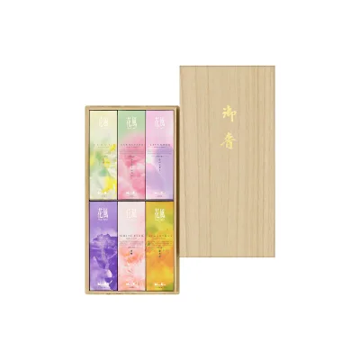 【送料お得・まとめ買い×7個セット】日本香堂 花風 桐箱 六種入 線香