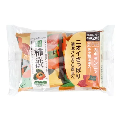 【送料お得・まとめ買い×9個セット】ペリカン石鹸 ペリカンファミリー石鹸 柿渋 80g×2個セット