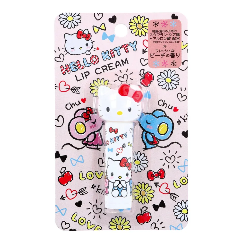 【あわせ買い2999円以上で送料お得】ピエラス ハローキティ ダイカット リップクリーム ピーチの香り 4g