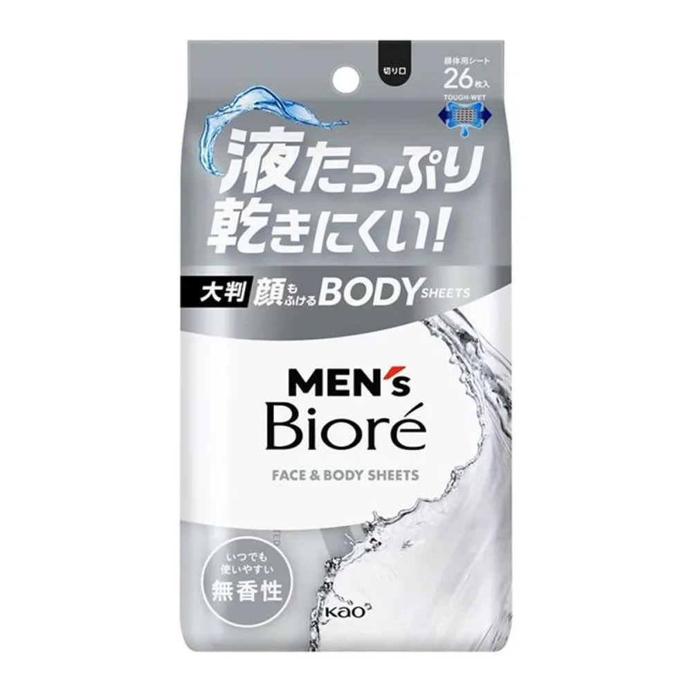 【送料お得・まとめ買い×11個セット】メンズビオレ 顔もふける ボディシート 無香性 26枚入 大判シート 男性用 顔体用シート