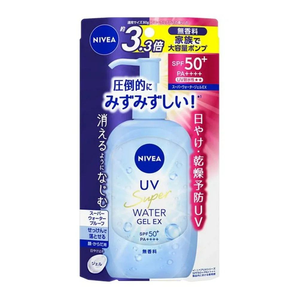 【送料お得・まとめ買い×9個セット】ニベア UV ウォータージェル EX 大容量 ポンプ 無香料 顔・からだ用 270g