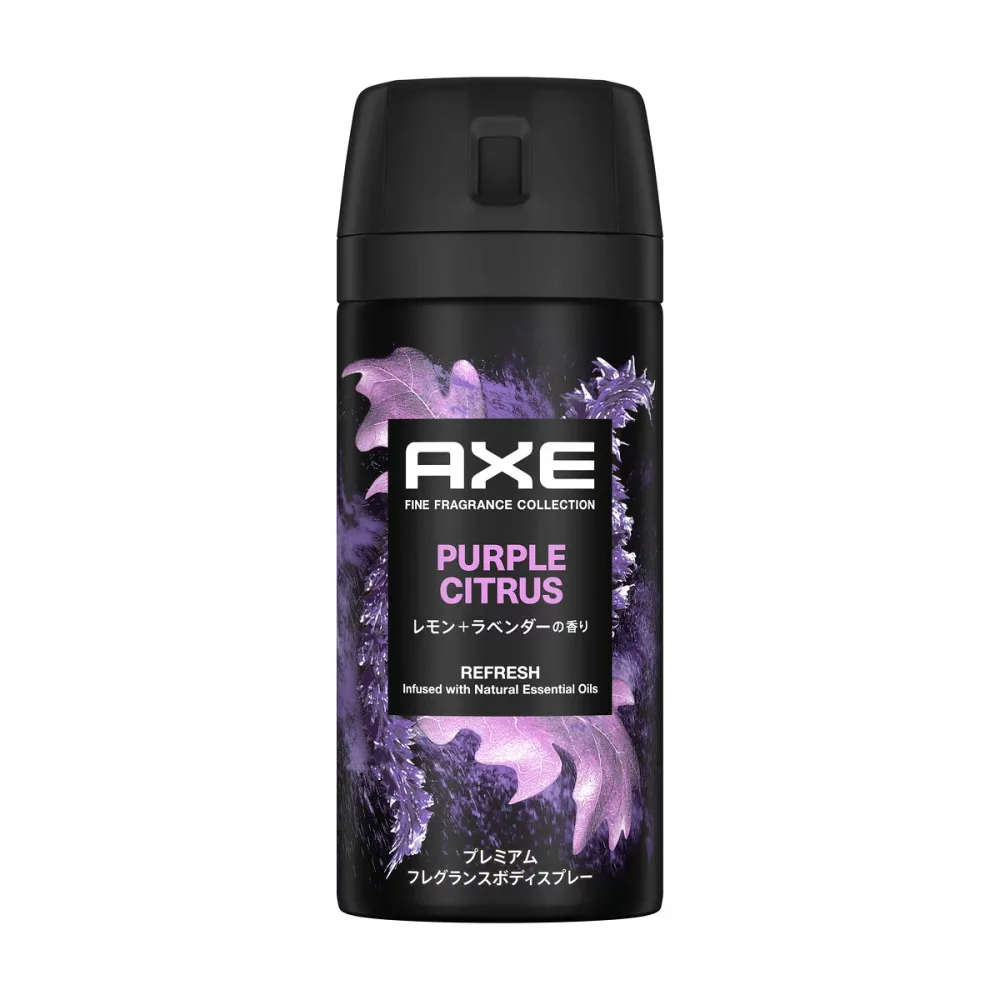 【送料お得・まとめ買い×7個セット】アックス プレミアムフレグランス ボディスプレー パープルシトラス 70g レモン + ラベンダーの香り