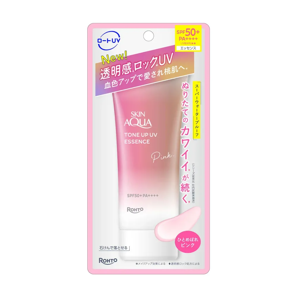 【あわせ買い2999円以上で送料お得】ロート製薬 スキンアクア トーン アップ UV エッセンス ひとめぼれピンク 70g SPF50+ PA++++ 日焼け止め