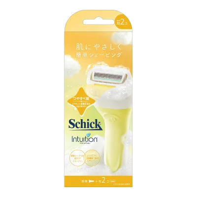 【送料お得・まとめ買い×60個セット】シック イントゥイション つやすべ肌 ホルダー (本体+刃2コ) カミソリ
