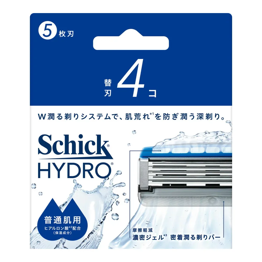 【送料お得・まとめ買い×2個セット】シック ハイドロ 普通肌 替刃 4コ Schick 男性用 髭剃り