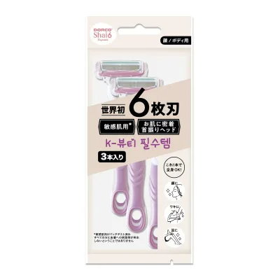 【送料お得・まとめ買い×7個セット】Shai6 ディスポ 敏感肌用 3本入 顔・ボディ用 女性用 カミソリ DORCO ドルコ