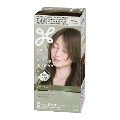 【送料お得・まとめ買い×3個セット】リーゼ 泡カラー シアーカーキ 112mL ヘアカラー 黒髪用 花王